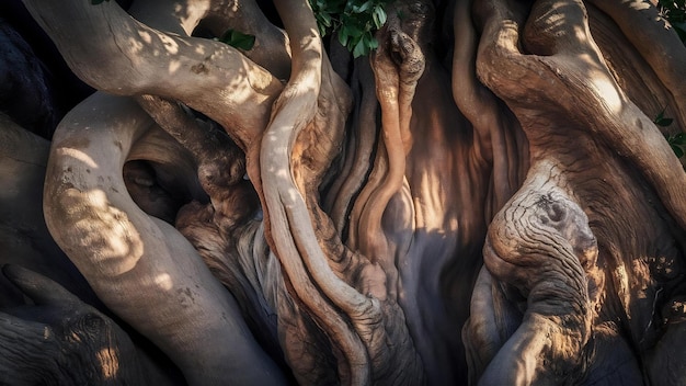 Detalhe de um tronco marrom