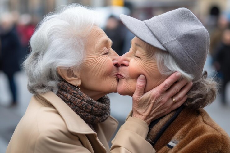 Foto detalhe de uma mulher cumprimentando sua amiga com um beijo no ar criado com ai generativa