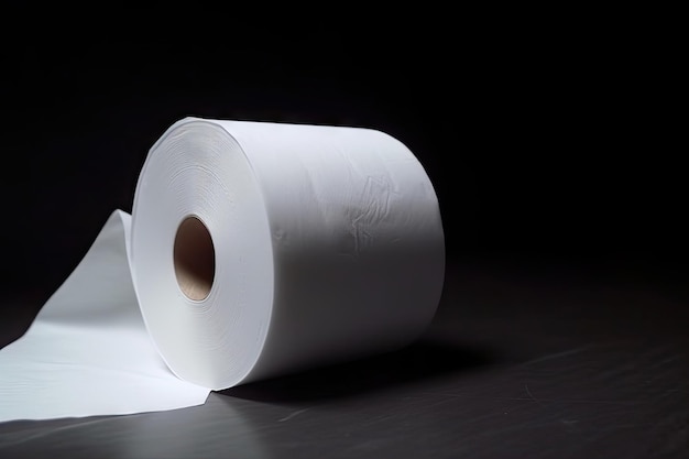 Detalhe do rolo de papel higiênico vazio com sussurro de papel no fundo