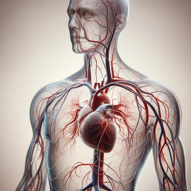 Foto detalhe do sistema cardiovascular humano