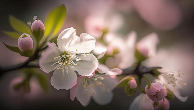 Detalhe do tema da primavera da flor da flor de cerejeira