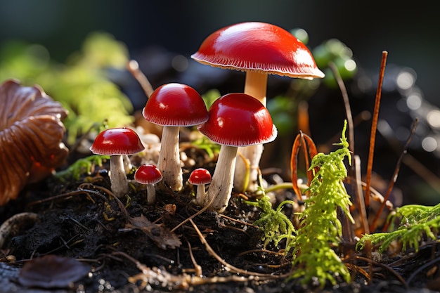 Detalhe em close-up do cogumelo Psilocybe Azurescens em um fundo preto Psilocybin e psilocina