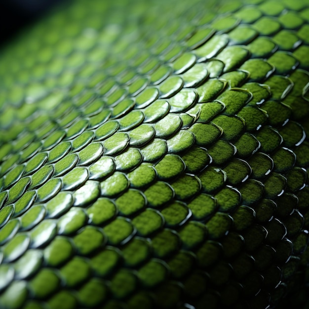 Detalhe em close-up do fundo texturizado de pele de cobra verde