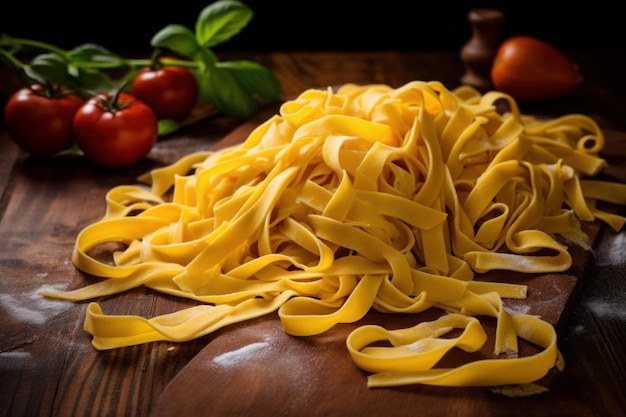 Detalhe Fettuccine pasta banner prato jantar Gerar Ai