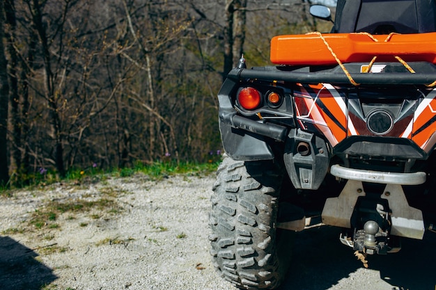 Detalhes da ATV quad bike close up