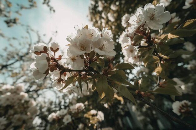 Detalhes de flores casamento primavera ao ar livre tiro de baixo ângulo