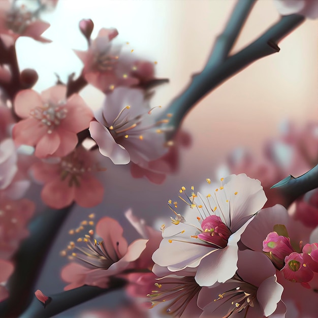 Detalhes de flores de sakura