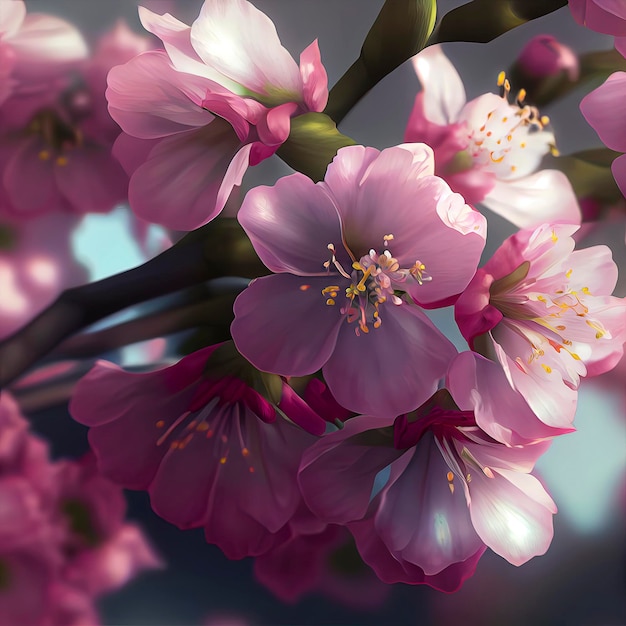 Detalhes de flores de sakura