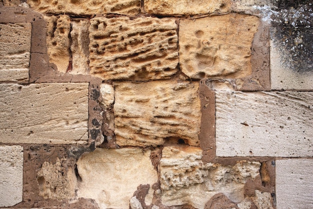 Detalhes de textura em uma parede em restauração