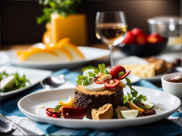 Foto detalhes deliciosos closeup de comida na mesa com propósito