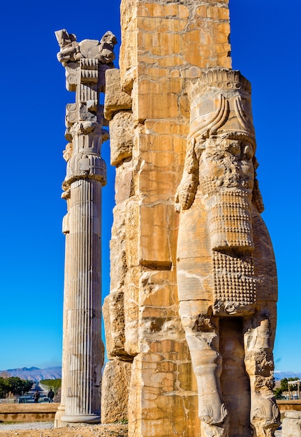 Detalhes do Portão de Todas as Nações em Persépolis - Irã