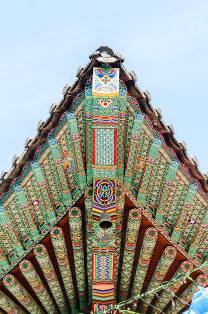 Detalhes dos edifícios do templo Jogyesa em Seul, Coreia do Sul.