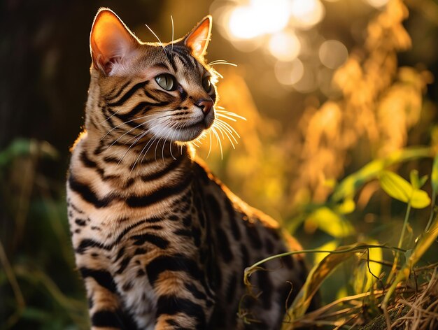 Foto detalhes felinos fotografia épica do gato de bengala