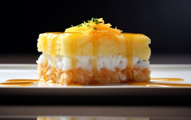 Detalhes requintados Fotografia ultradetalhada de uma omelete japonesa Tamago Generative por Ai