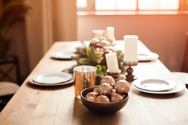 Detalhes rústicos de cozinha para o natal.