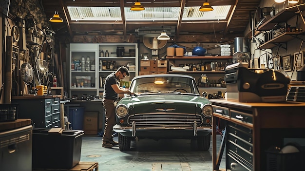 Foto el detallado de automóviles es el proceso de limpieza y restauración de un vehículo a su condición original