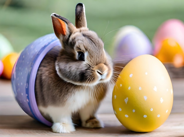 Foto detallado conejo de pascua acogedor centrado en alta calidad