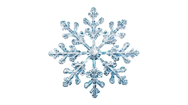 Detallado copo de nieve en fondo blanco
