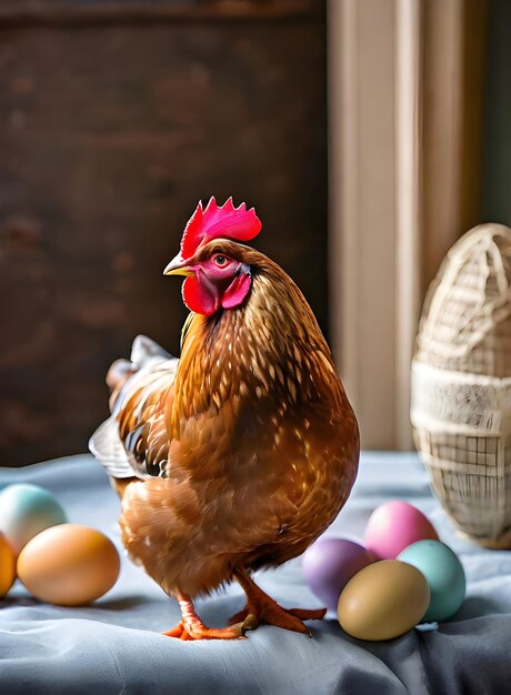 Detallado gallina de Pascua acogedor afilado de alta calidad