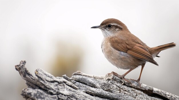 Detallado primer plano de un pájaro en un tronco de árbol