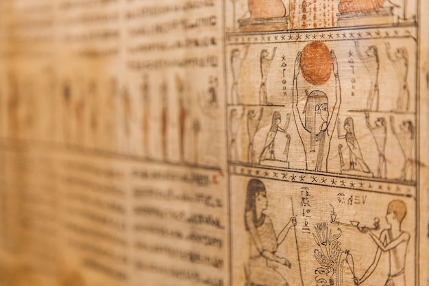 Detalle del antiguo Libro de los Muertos (1070 a.C.), Tebas - Egipto