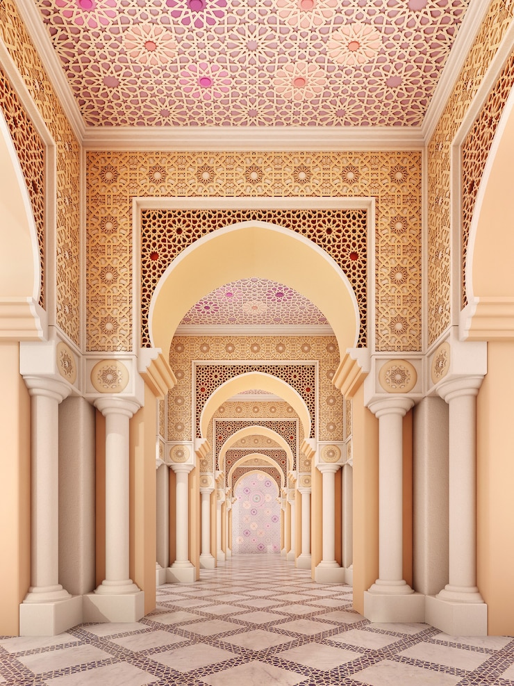 Detalle árabe en columnas y arcos