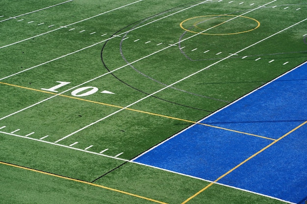 Foto detalle del campo de lacrosse de fútbol americano