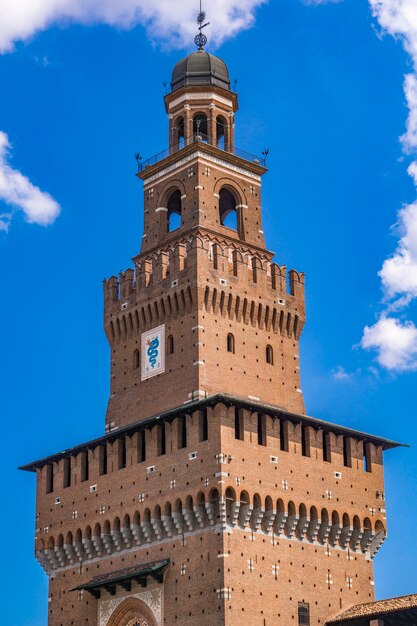 Detalle del Castillo Sforza en Milán, Italia