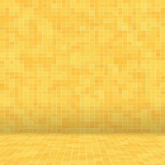 Detalle del edificio adornado de mosaico de cerámica abstracta de textura Mosiac de oro amarillo. Resumen de patrones sin fisuras. Piedras cerámicas de colores abstractos.