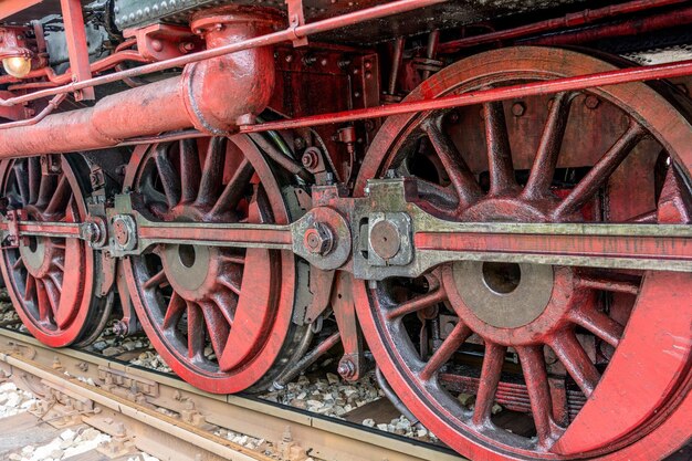 Detalle del motor de la locomotora