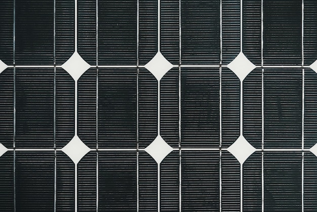 Detalle del panel de la batería de células solares