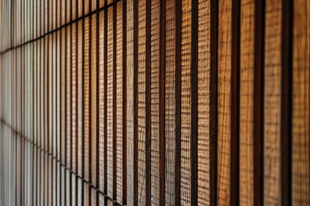 Detalle de una pared de madera con relieve y textura lineal.