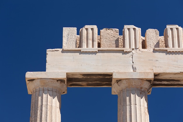 Detalle del Partenón en la Acrópolis de Atenas, Grecia