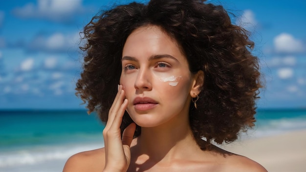 Detalle de la piel seca de una mujer deshidratada debido a los rayos solares sin crema de protección UV