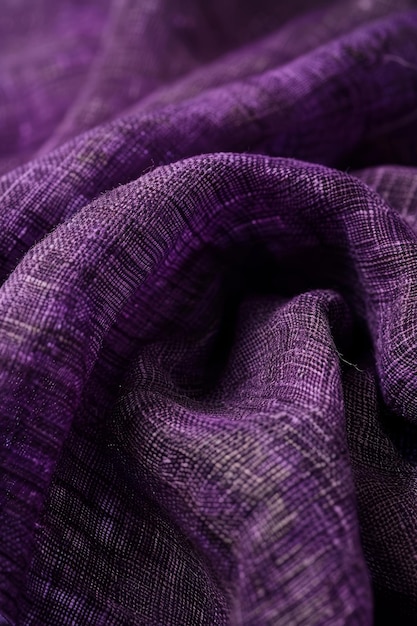 Foto detalle en primer plano de la ia generativa de la tela de lino púrpura