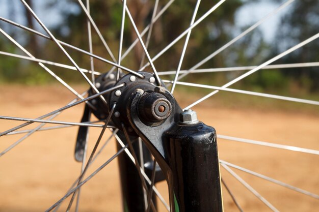 Detalle de la rueda de bicicleta
