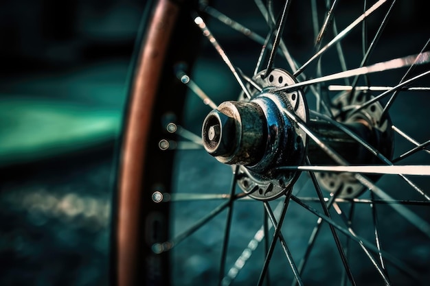 Detalle de una rueda de bicicleta