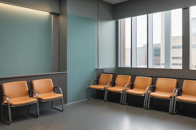 Foto detalle de una sala de espera de un edificio de oficinas