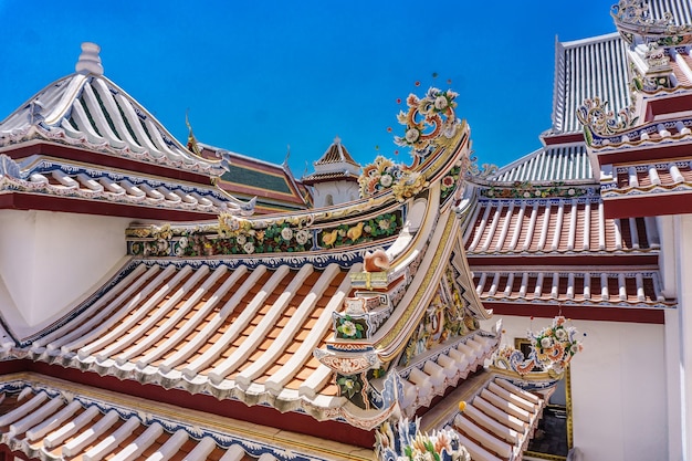 Detalle del templo budista en Bangkok, Tailandia