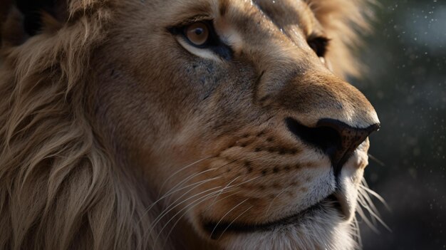 Detalle de la toma del león animal salvaje