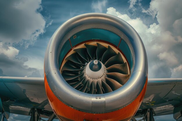 un detalle de la turbina de un avión