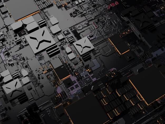 Detalles abstractos de primer plano de piezas de computadora