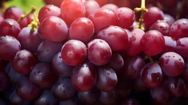 Detalles de alta calidad de una foto Primer plano de un racimo de uvas recién cosechadas