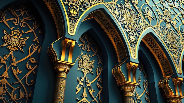 Detalles de la arquitectura del edificio islámico