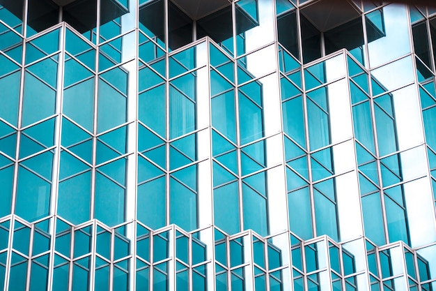 Detalles de la arquitectura Edificio moderno Fachada de vidrio Antecedentes comerciales