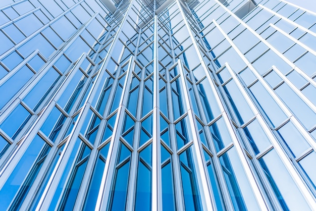 Detalles de la arquitectura Edificio moderno Fachada de vidrio Antecedentes comerciales