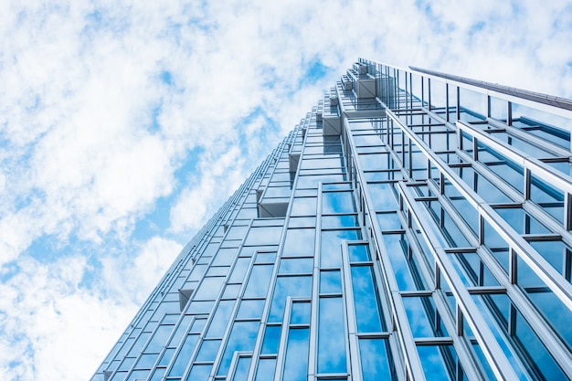 Detalles de la arquitectura Edificio moderno Fachada de vidrio Antecedentes comerciales