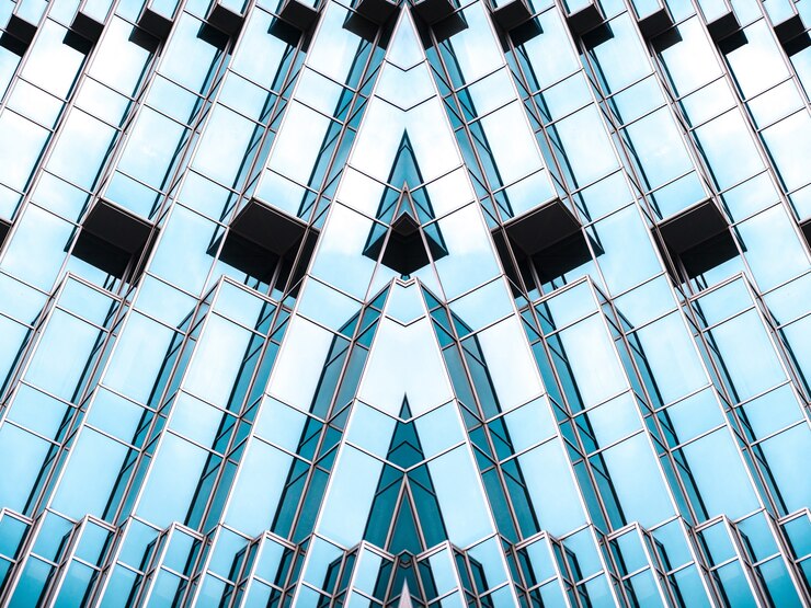 Foto detalles de la arquitectura edificio moderno fachada de vidrio antecedentes comerciales