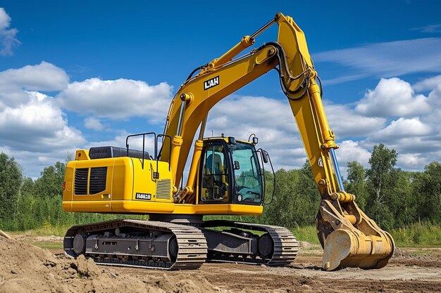 Detalles cercanos de una excavadora de minería pesada elementos de equipos de construcción pesados para