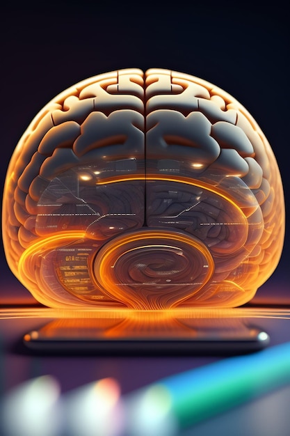 Foto detalles del cerebro humano en 3d generados por ai